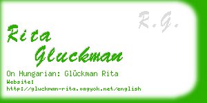 rita gluckman business card